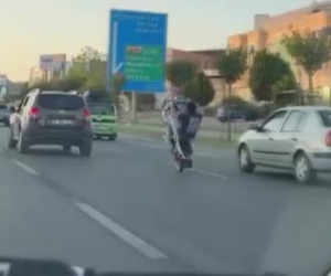 Trafikte yürekleri ağza getirdi!