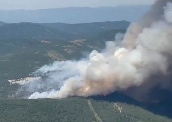 Bursa’daki yangının boyutu havadan görüntülendi