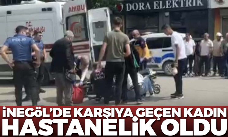 İnegöl'de karşıya geçen kadın hastanelik oldu