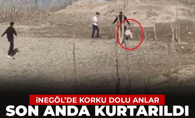 İnegöl'de korku dolu anlar! Son anda kurtarıldı