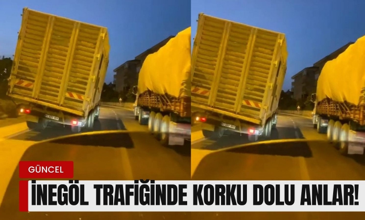 İnegöl trafiğinde korku dolu anlar!
