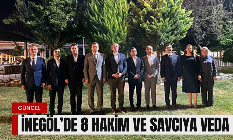 İnegöl'de 8 adliye personeline veda!