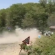 Ralli yarışında korku dolu anlar: Yarış aracı seyircilerin bulunduğıu bölgeye savruldu