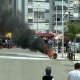 Motosiklet alev alev yandı