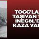 İnegöl’de TOGG Araçlarını Taşıyan TIR Kaza Yaptı